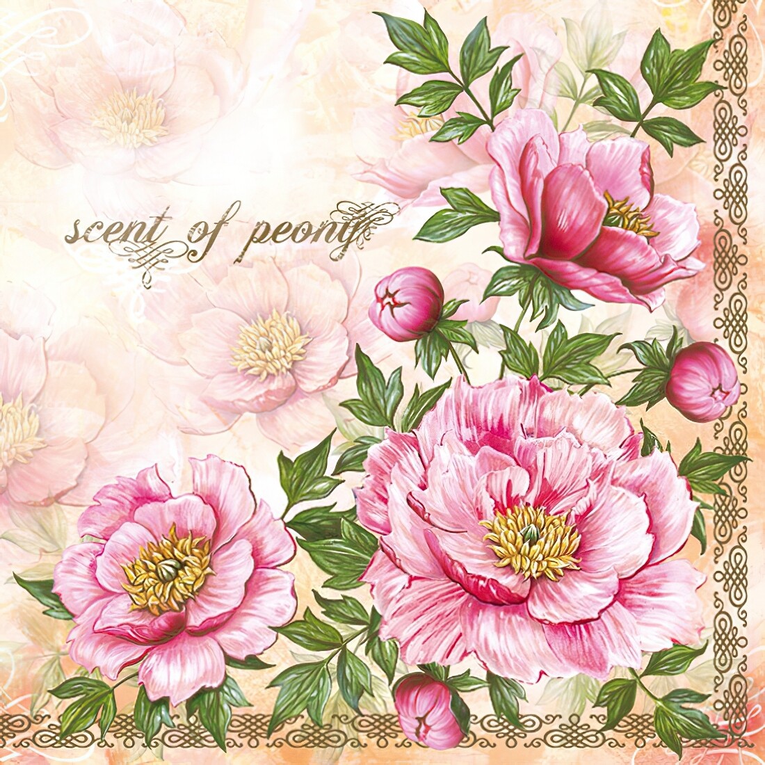 Decoupage Paper Napkins - Floral - Scent of Peony (1 Sheet)