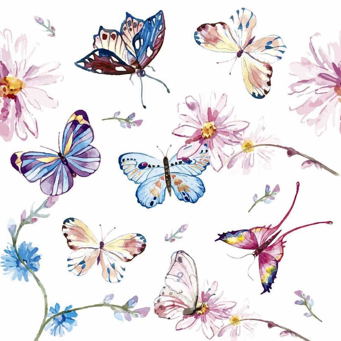 Decoupage Paper Napkins - Butterflies -Butterflies (1 Sheet)