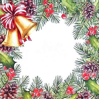Decoupage Paper Napkins - Christmas/Xmas - Frame (1 Sheet)