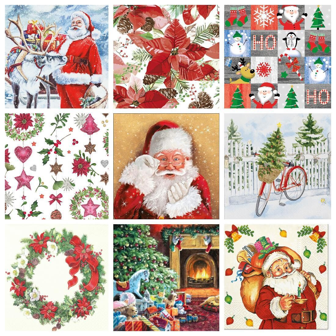 Decoupage Paper Napkins - Christmas/Xmas - Set3 (9 Sheets)