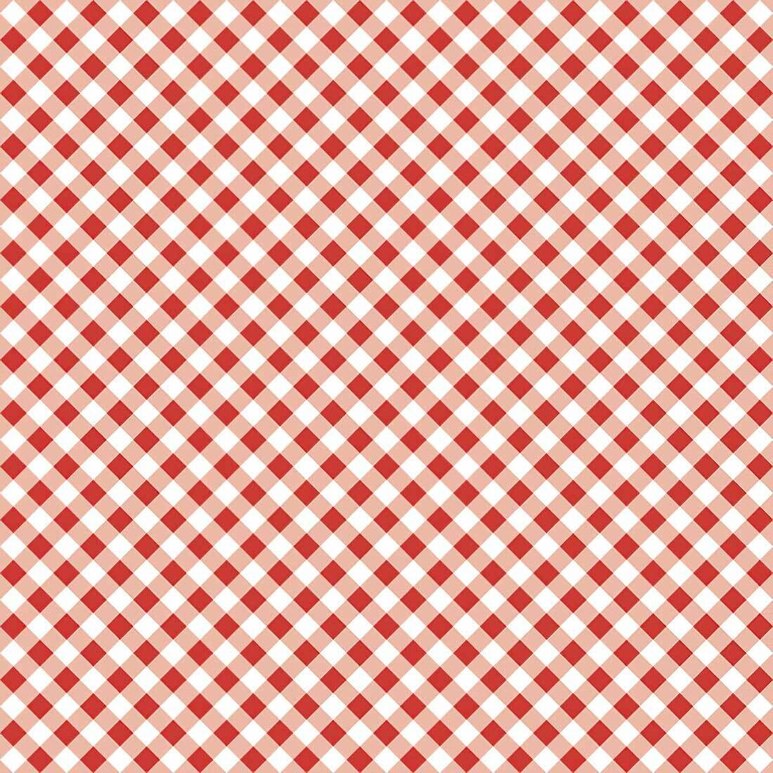 Decoupage Paper Napkins - Pattern -  Diagonal Red Check (1 Sheet)