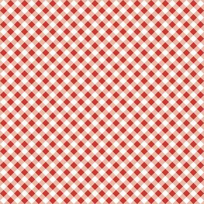 Decoupage Paper Napkins - Pattern -  Diagonal Red Check (1 Sheet)