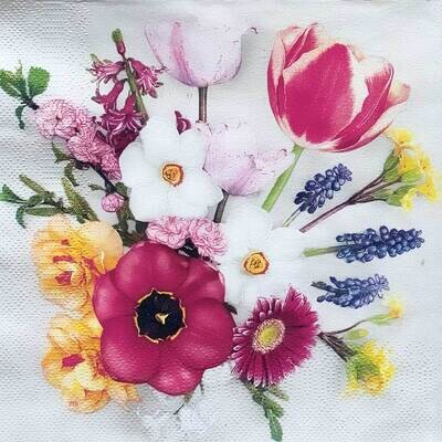 Decoupage Paper Napkins - Floral - Spring Flowers from Garden (1 Sheet) Out of Stock