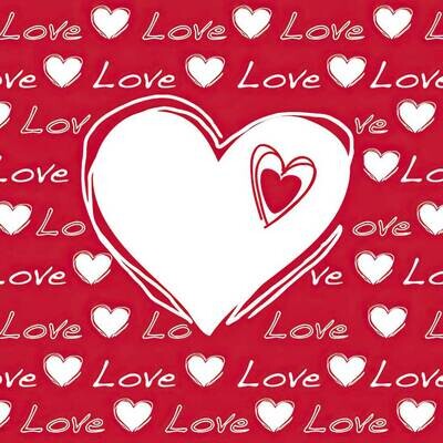 Decoupage Paper Napkins - Heart/Love - Love Heart Red (1 Sheet)