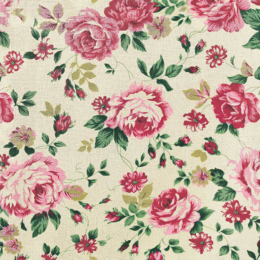 Decoupage Paper Napkins - Floral - Rose Fabric Cream (1 Sheet)