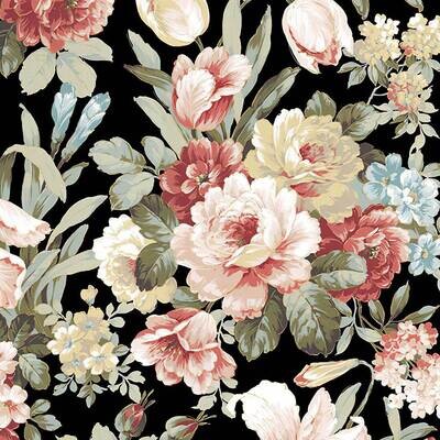 Decoupage Paper Napkins - Floral - Kate Black (1 Sheet)