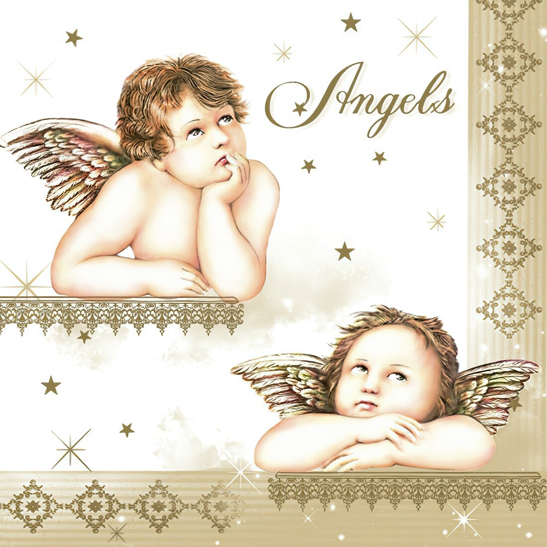Decoupage Paper Napkins - Vintage - Famous Angels (1 Sheet)