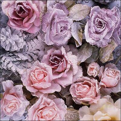 Decoupage Paper Napkins - Floral - Winter Roses (1 Sheet)