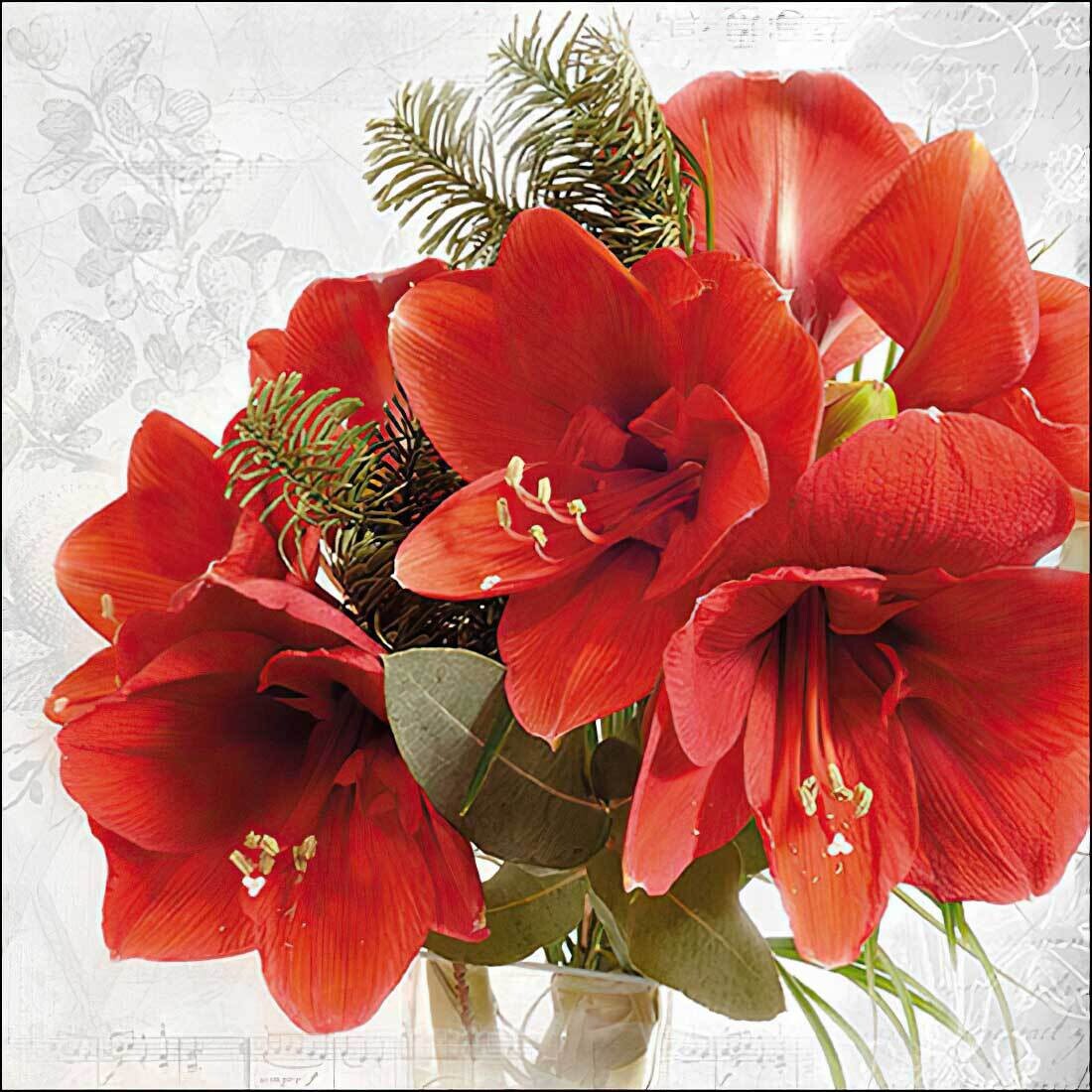 Decoupage Paper Napkins - Floral - Amaryllis (1 Sheet)