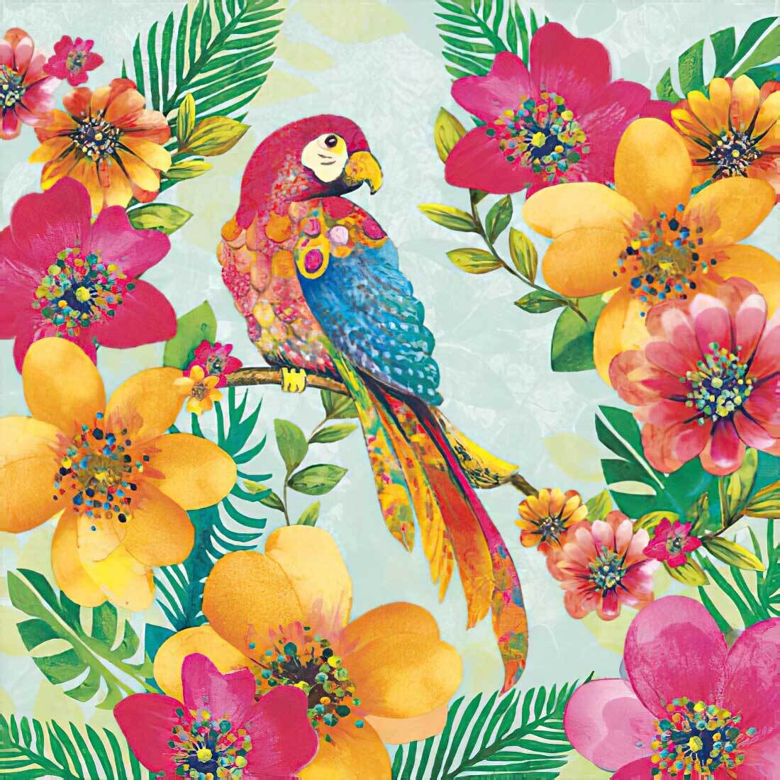 Decoupage Paper Napkins - Bird - Tropical Parrot (1 Sheet) Out of Stock