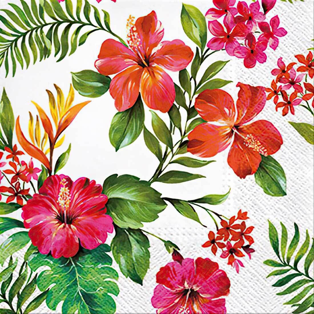 Decoupage Paper Napkins - Floral - Hawaiian Flowers (1 Sheet) Out of Stock