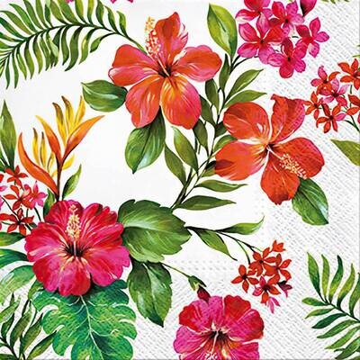 Decoupage Paper Napkins - Floral - Hawaiian Flowers (1 Sheet)