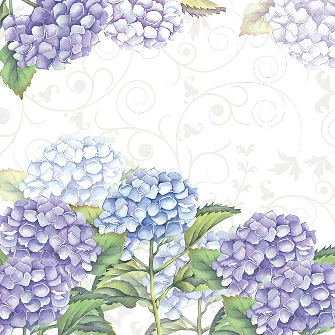 Decoupage Paper Napkins - Floral - Hortensia (1 Sheet)