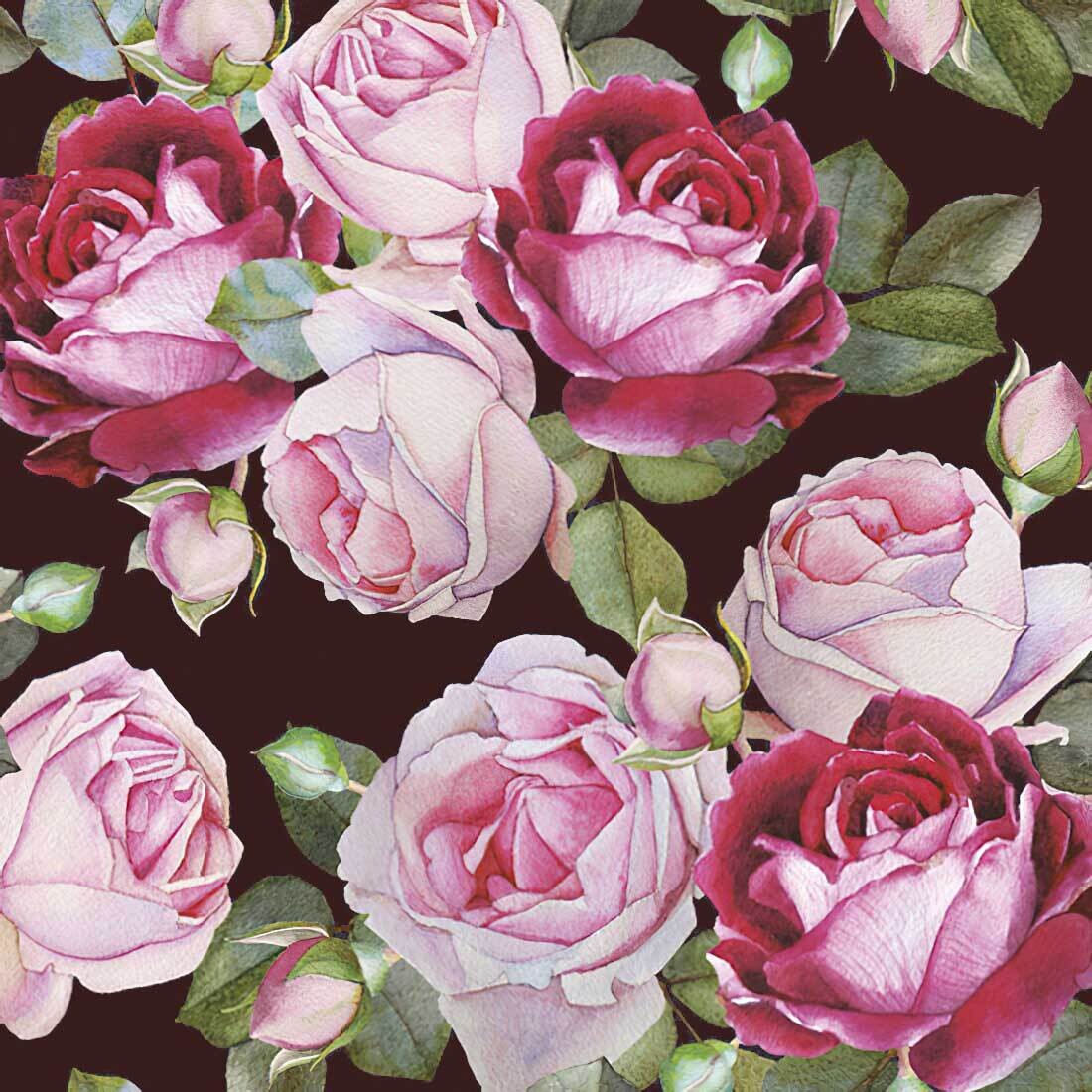 Decoupage Paper Napkins - Floral - Rosa (1 Sheet)