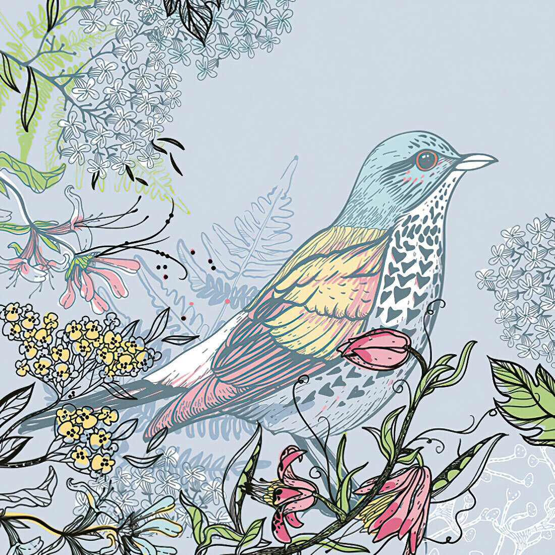 Decoupage Paper Napkins - Bird - Forest Bird (1 Sheet)