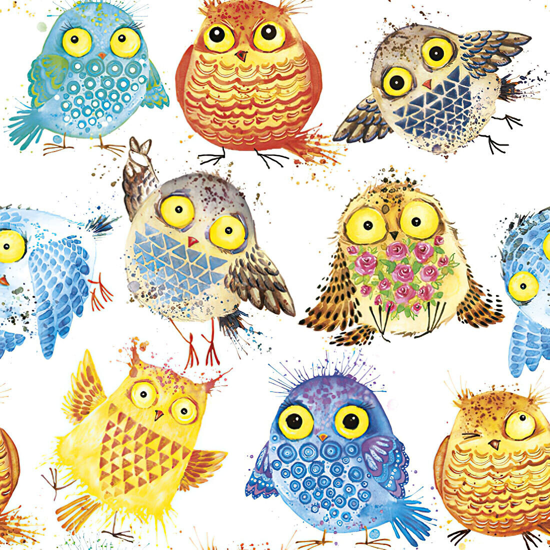 Decoupage Paper Napkins - Bird - Crazy Owls (1 Sheet)