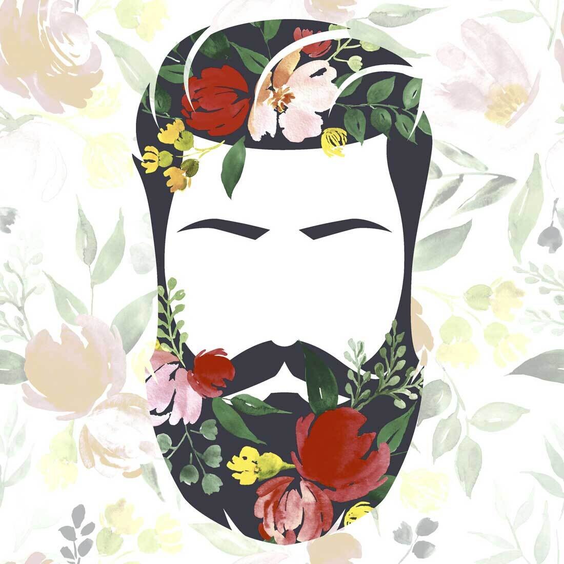 Decoupage Paper Napkins - Other - Beard n Flowers (1 Sheet)