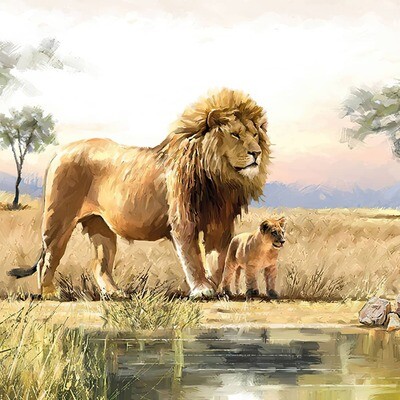 Decoupage Paper Napkins - Animals - Lions (1 Sheet) Out of Stock