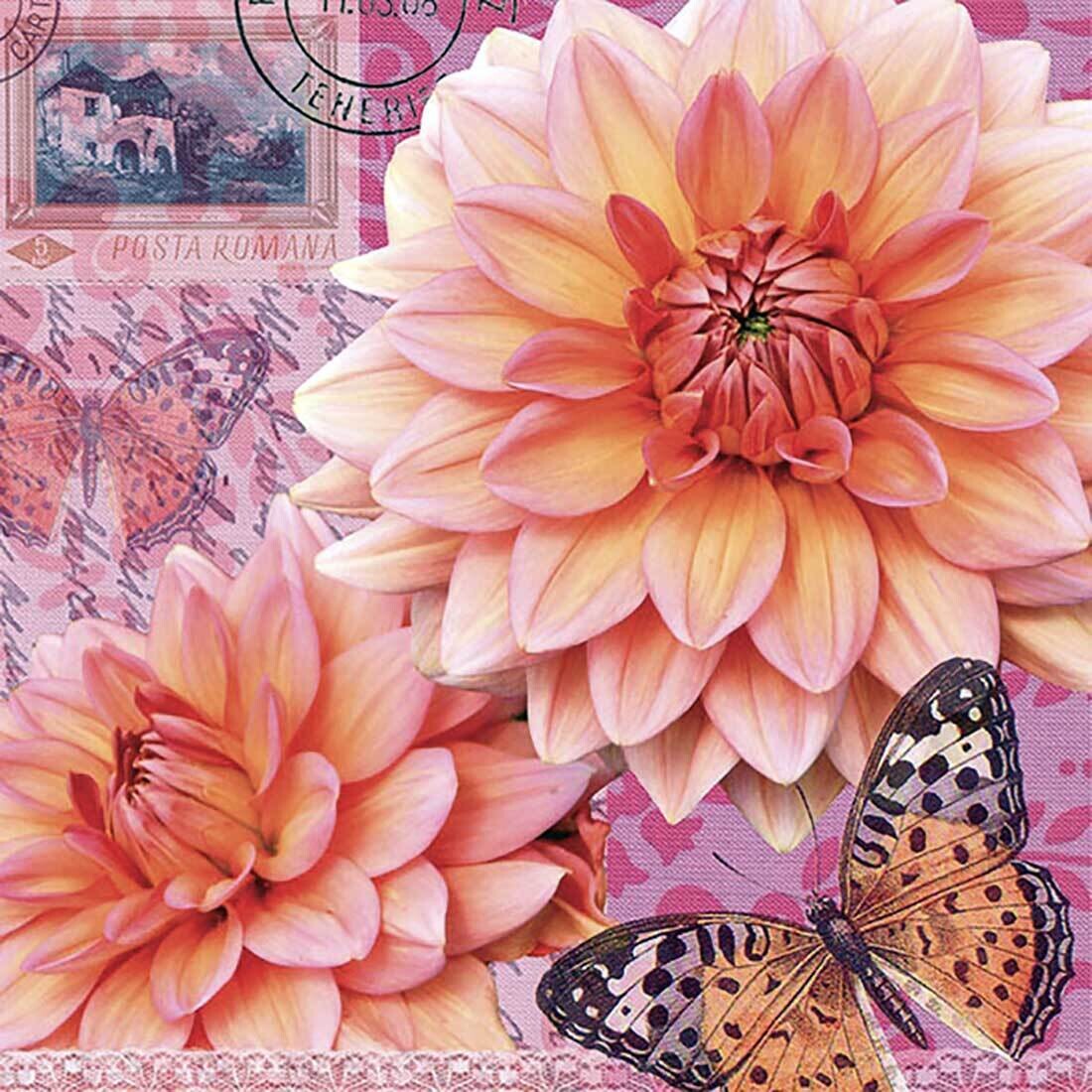Decoupage Paper Napkins - Floral - Summer Dahlia (1 Sheet)