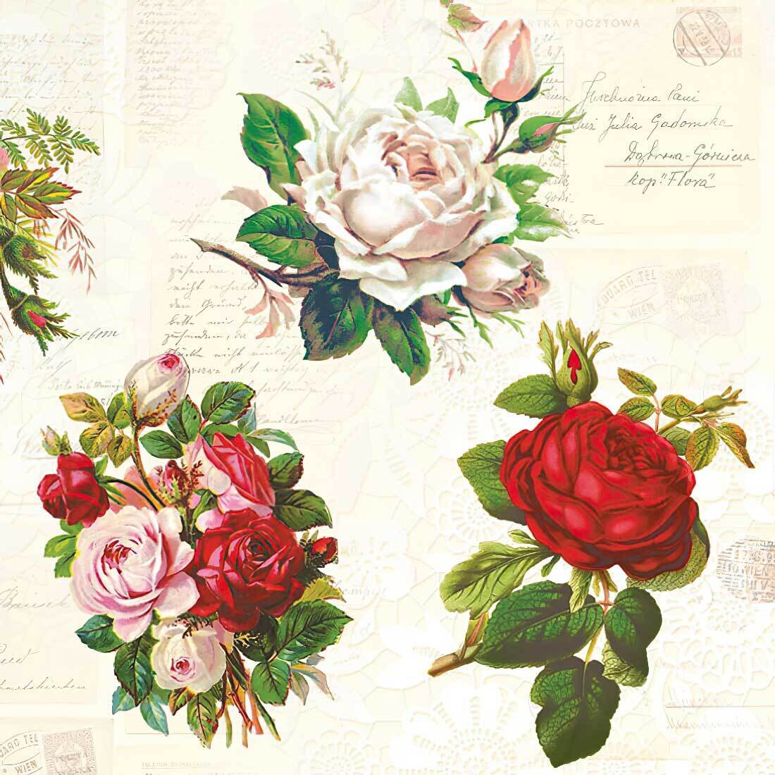 Decoupage Paper Napkins - Floral - English Roses (1 Sheet)