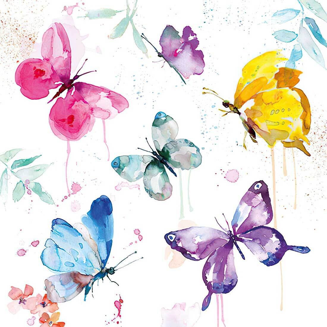 Decoupage Paper Napkins - Butterflies - Butterfly Collection White (1 Sheet) Out of Stock