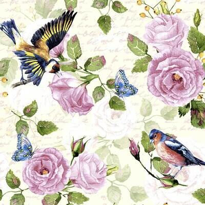 Decoupage Paper Napkins - Bird - Vintage Garden (1 Sheet)