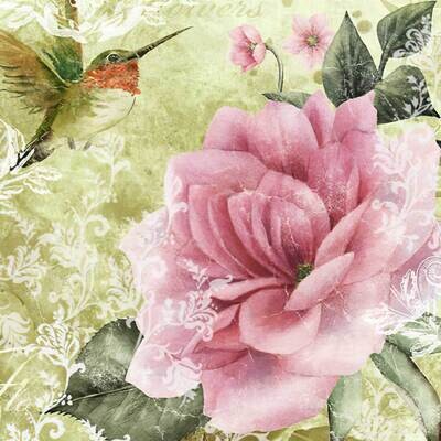 Decoupage Paper Napkins - Bird - Humming Bird Oliv (1 Sheet) Out of Stock