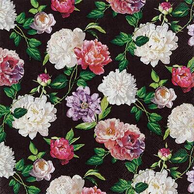 Decoupage Paper Napkins - Floral - Night Garden (1 Sheet)
