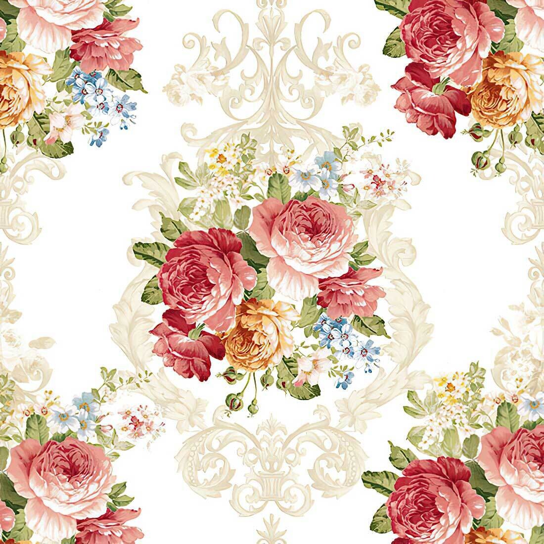 Decoupage Paper Napkins - Floral - Sara Cream (1 Sheet)