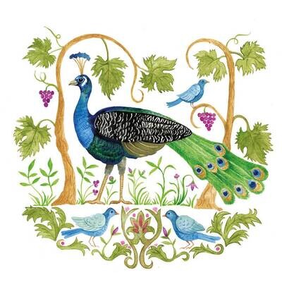 Decoupage Paper Napkins - Bird - Bodrum Peacock (1 Sheet)