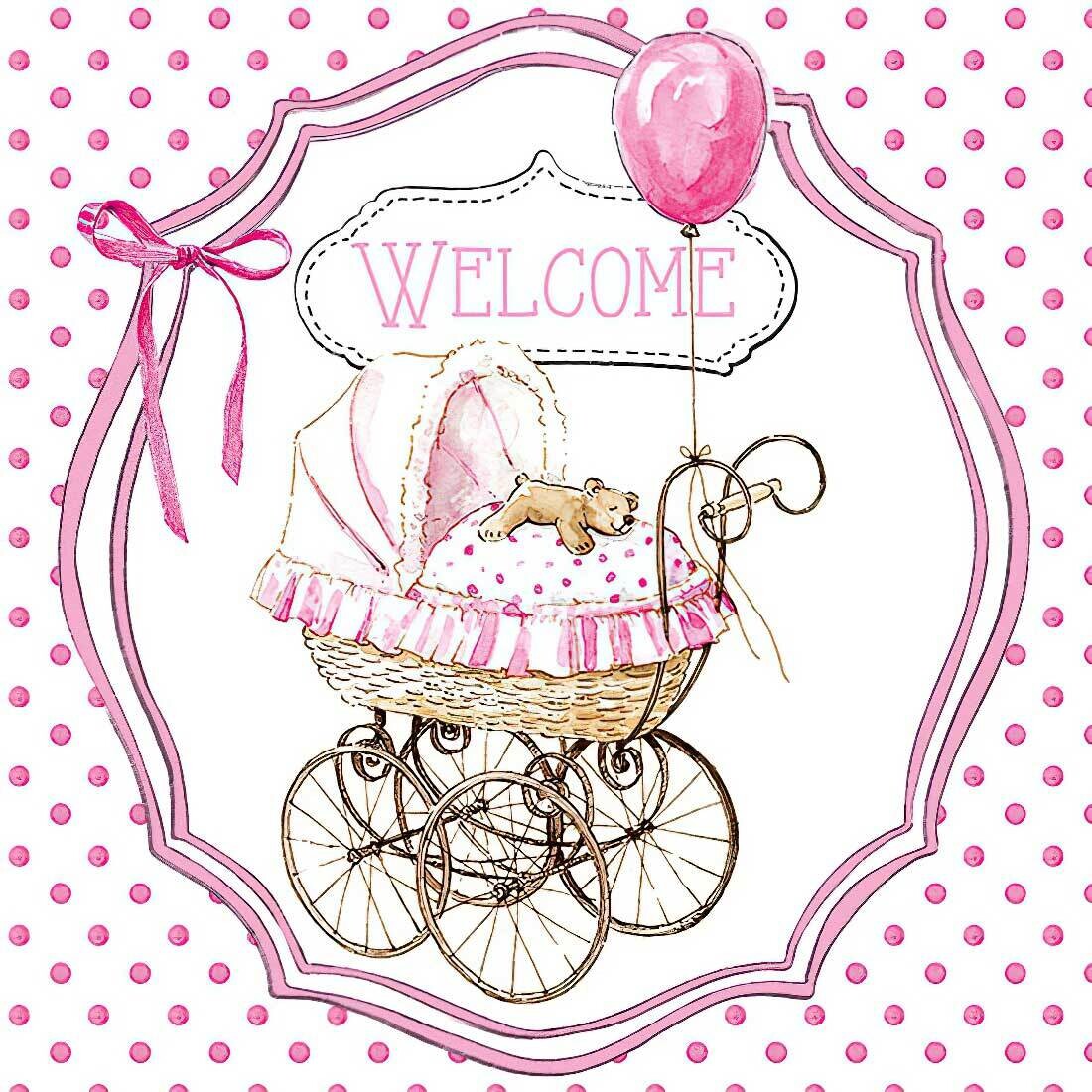 Decoupage Paper Napkins - Other - Welcome Pink (1 Sheet)