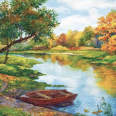 Decoupage Paper Napkins - Outdoor/Scenic - Watercolor River (1 Sheet)