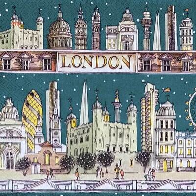 Decoupage Paper Napkins - Outdoor/Scenic - London At Night (1 Sheet)