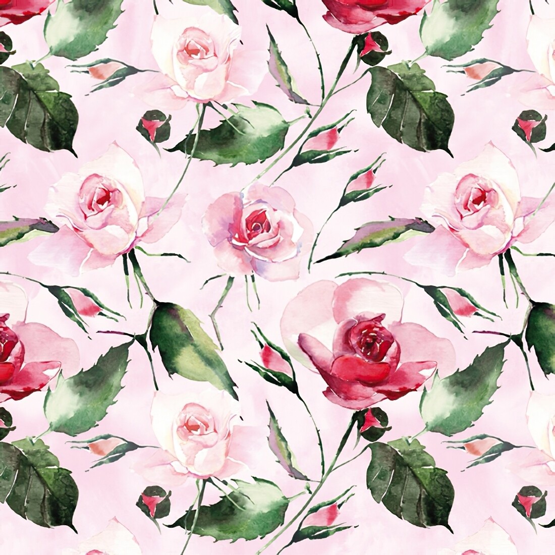 Decoupage Paper Napkins - Floral - Powdery Roses Pink (1 Sheet)