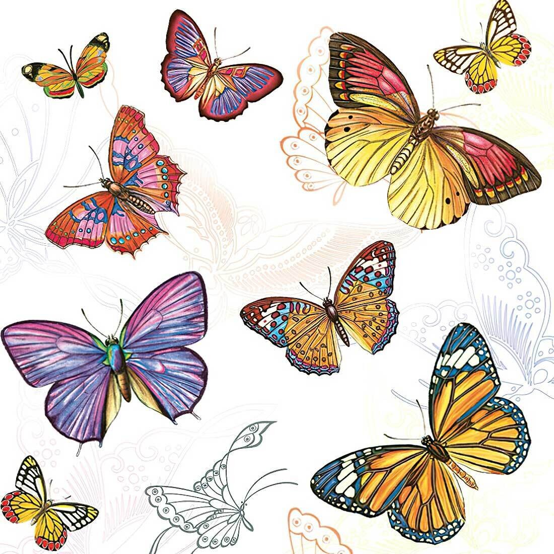 Decoupage Paper Napkins - Butterflies - Butterfly Wallpaper (1 Sheet) Out of Stock