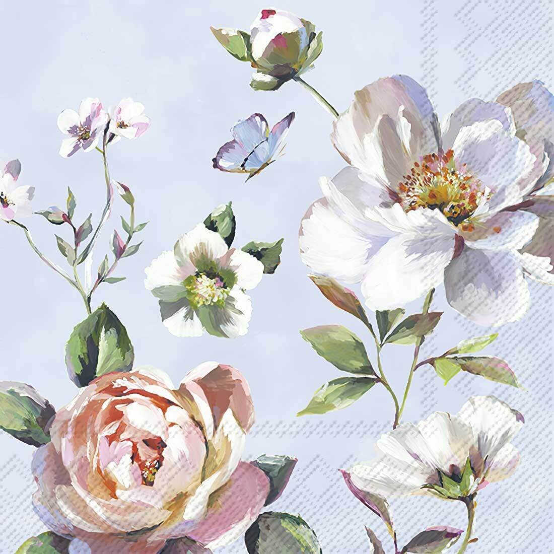 Decoupage Paper Napkins - Floral - Jonna Blue (1 Sheet)