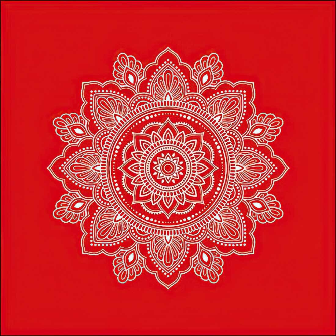 Decoupage Paper Napkins - Pattern - Mandala White/Red
 (1 Sheet)