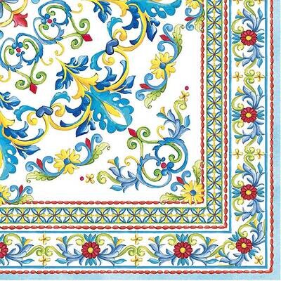 Decoupage Paper Napkins - Pattern - Medterraneo Blue (1 Sheet)