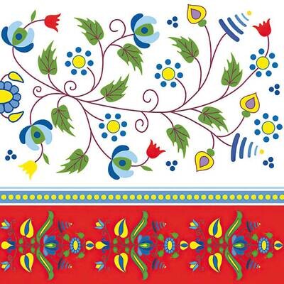 Decoupage Paper Napkins - Pattern - Kashubian Embroidery (1 Sheet)