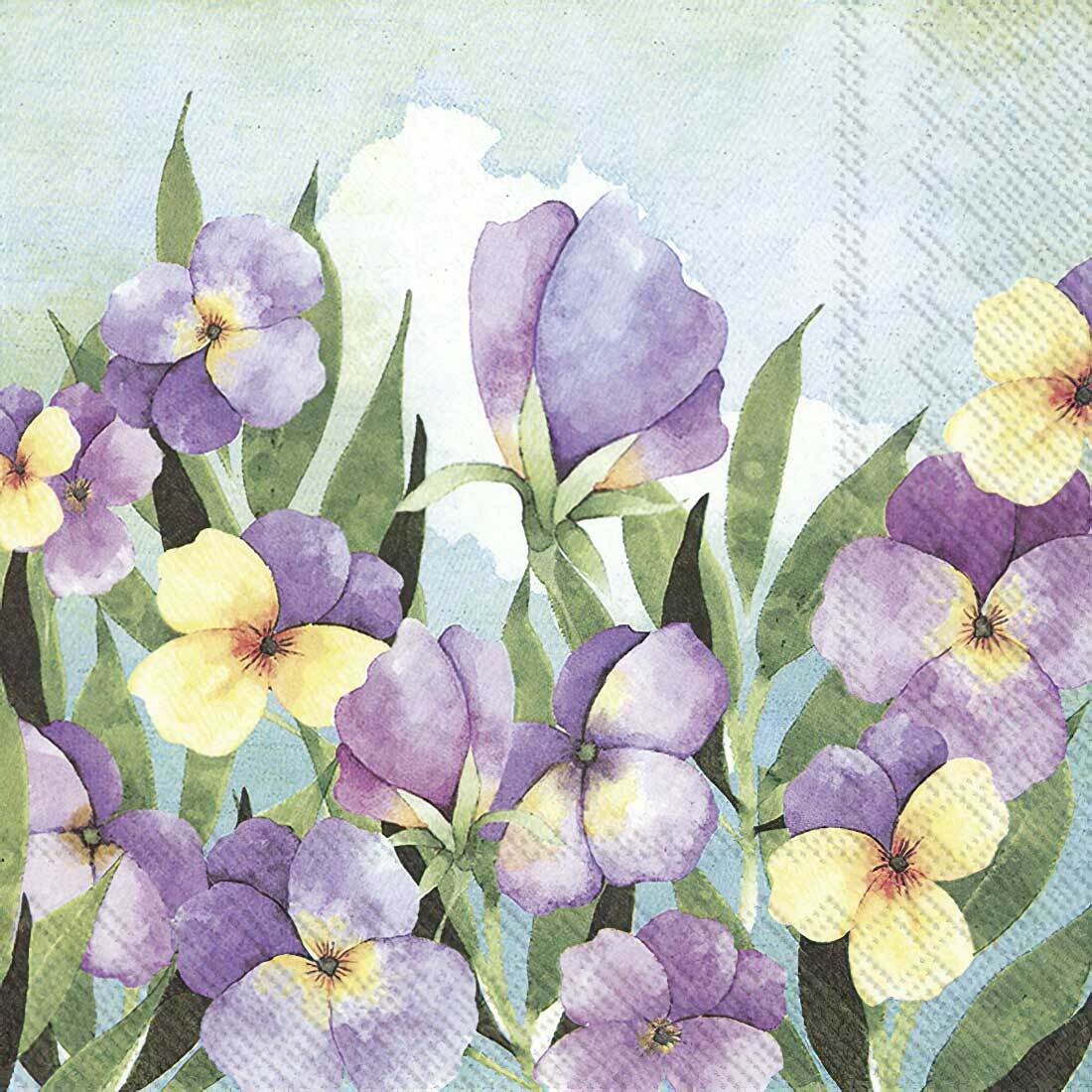Decoupage Paper Napkins - Floral - Violet Pansy (1 Sheet)