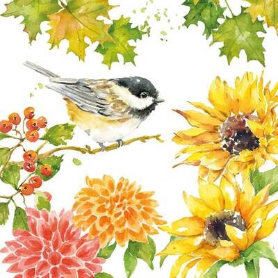 Decoupage Paper Napkins - Bird - Autumn Song (1 Sheet)