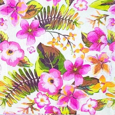 Decoupage Paper Napkins - Floral - Bright Pink Flowers (1 Sheet)