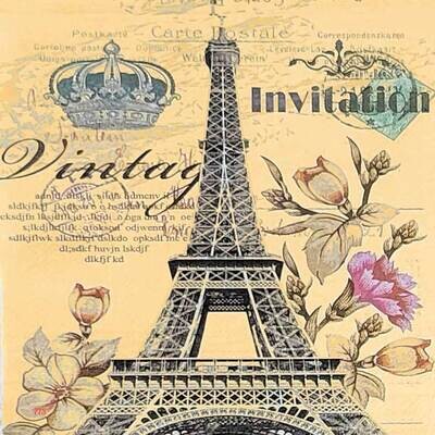 Decoupage Paper Napkins - Outdoor/Scenic - Eiffel Tower (1 Sheet)