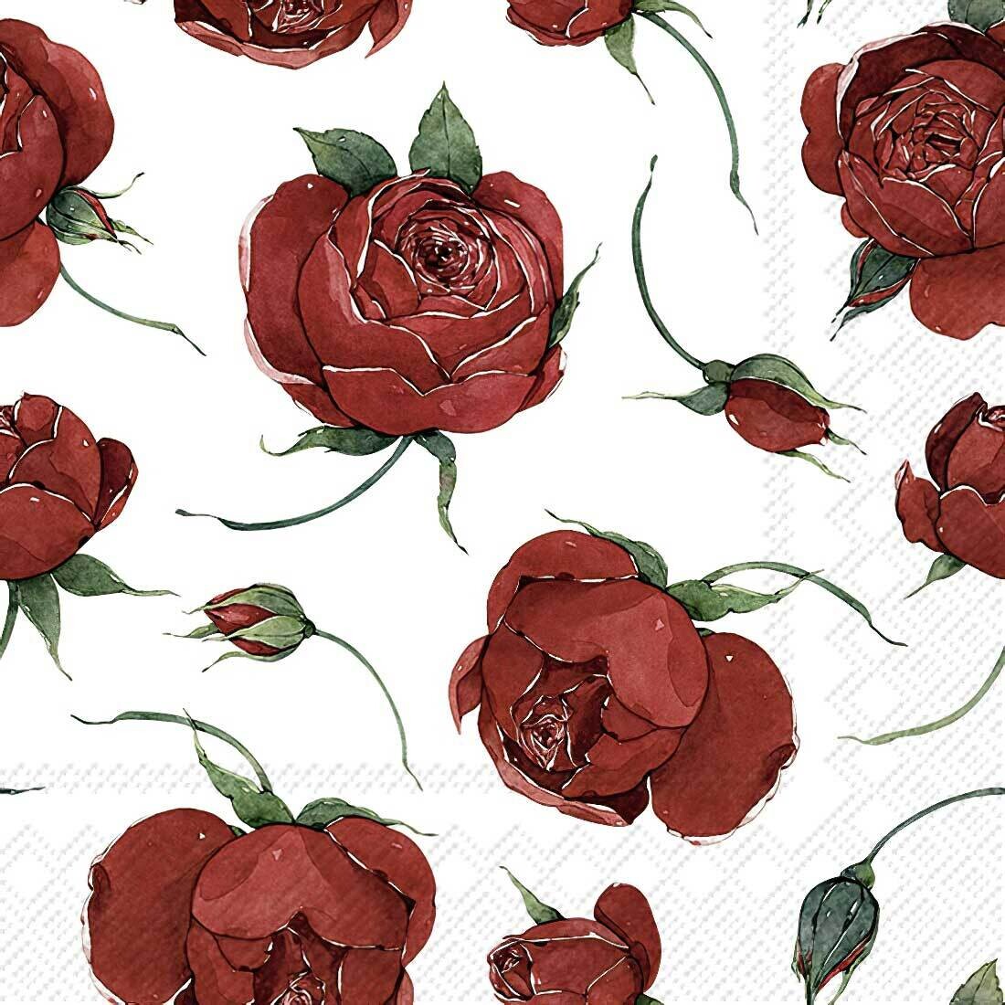 Decoupage Paper Napkins - Floral - Rosella White (1 Sheet)