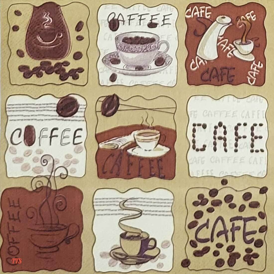 Decoupage Paper Napkins - Food & Drinks - Coffee (1 Sheet)