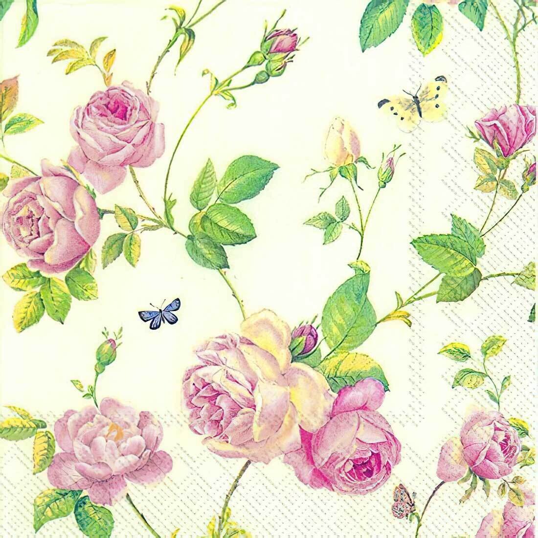 Decoupage Paper Napkins - Floral - New Rambling Rose (1 Sheet)