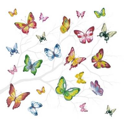 Decoupage Paper Napkins - Butterflies - Colorful-Butterflies (1 Sheet)