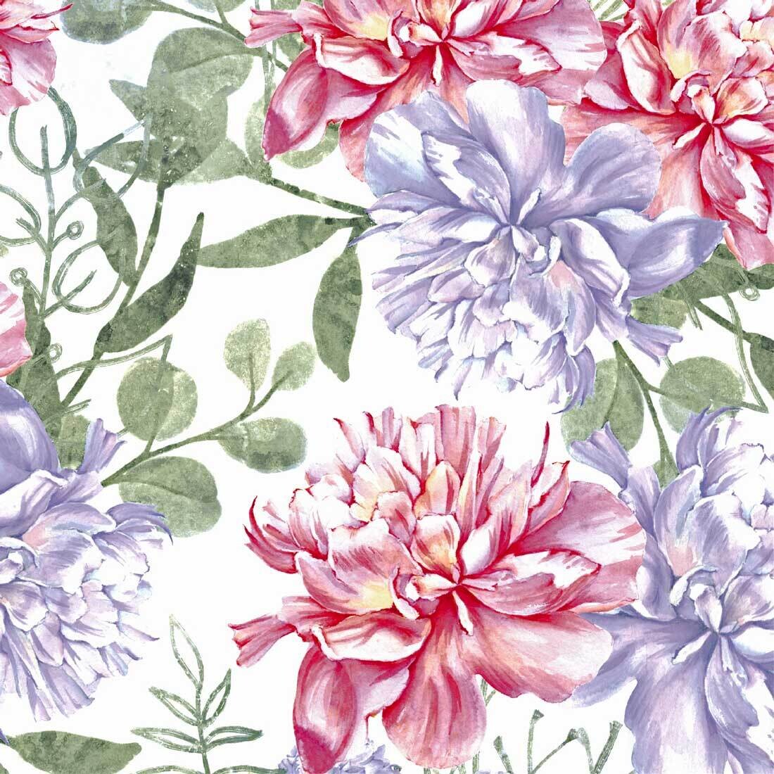 Decoupage Paper Napkins - Floral - Pastel flowers (1 Sheet)