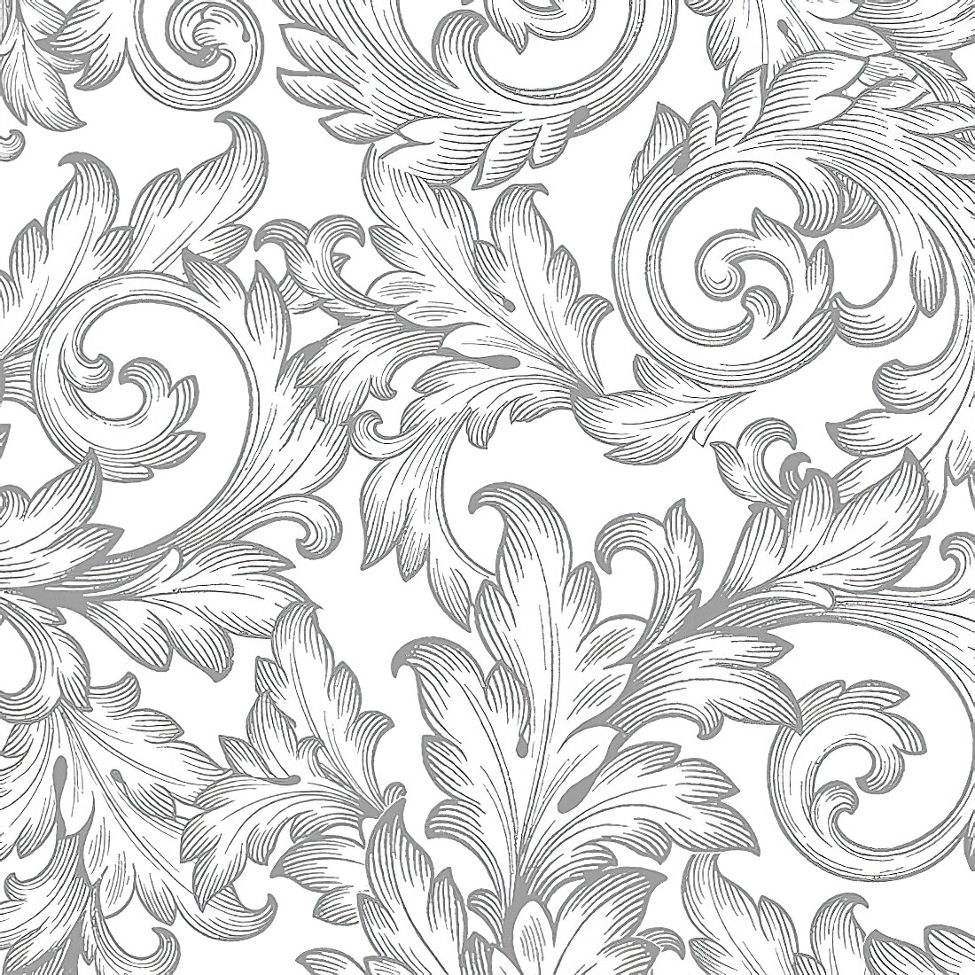 Decoupage Paper Napkins - Pattern - Baroque Silver/White (1 Sheet)