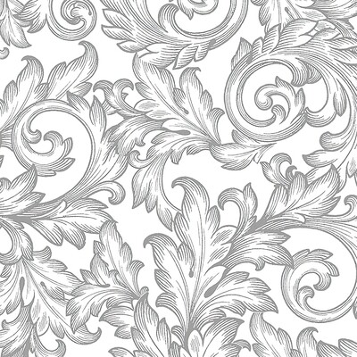 Decoupage Paper Napkins - Pattern - Baroque Silver/White (1 Sheet)